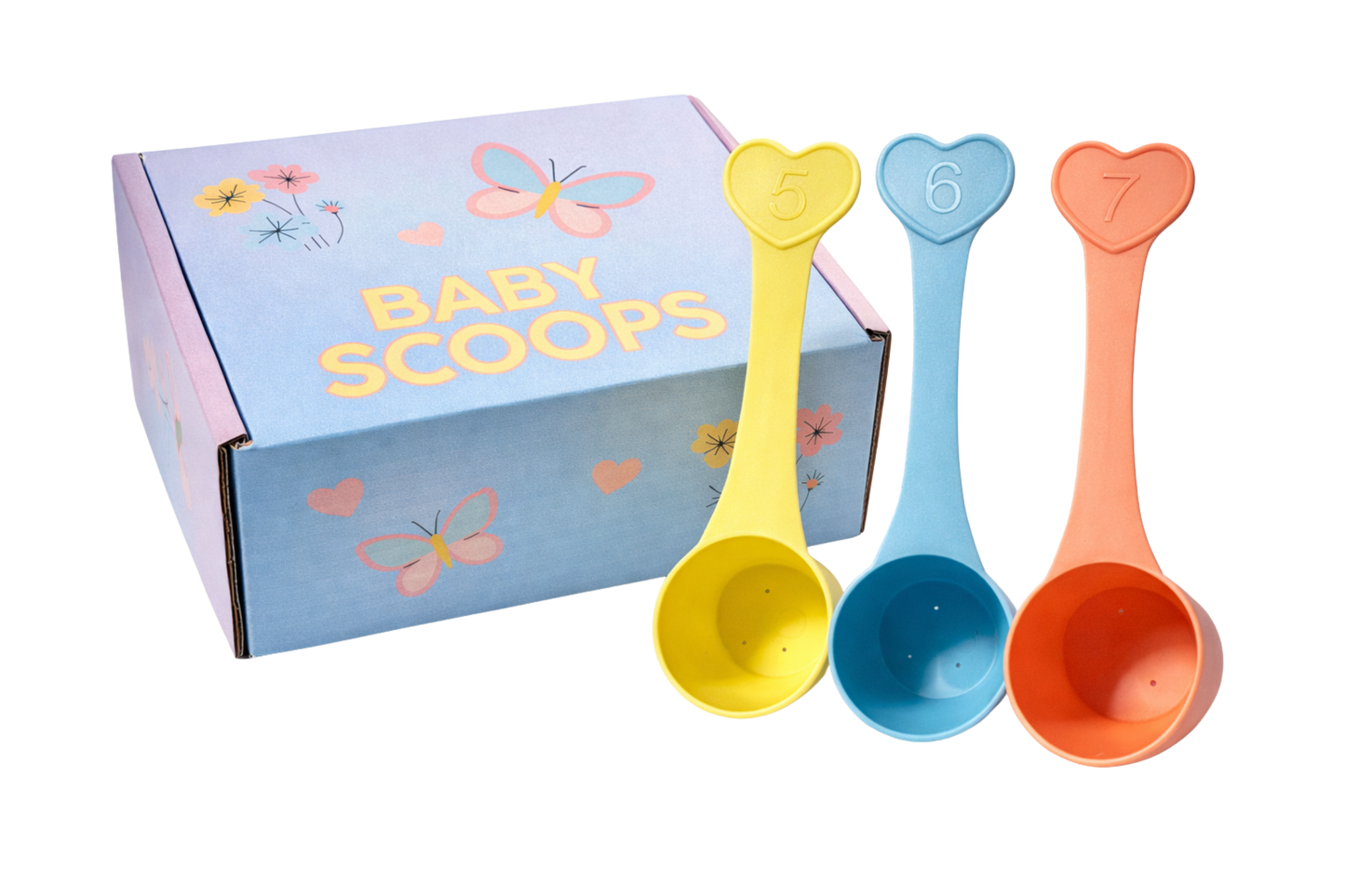 Baby Scoops – Set van 3 Melkpoeder Schepjes | BPA-vrij